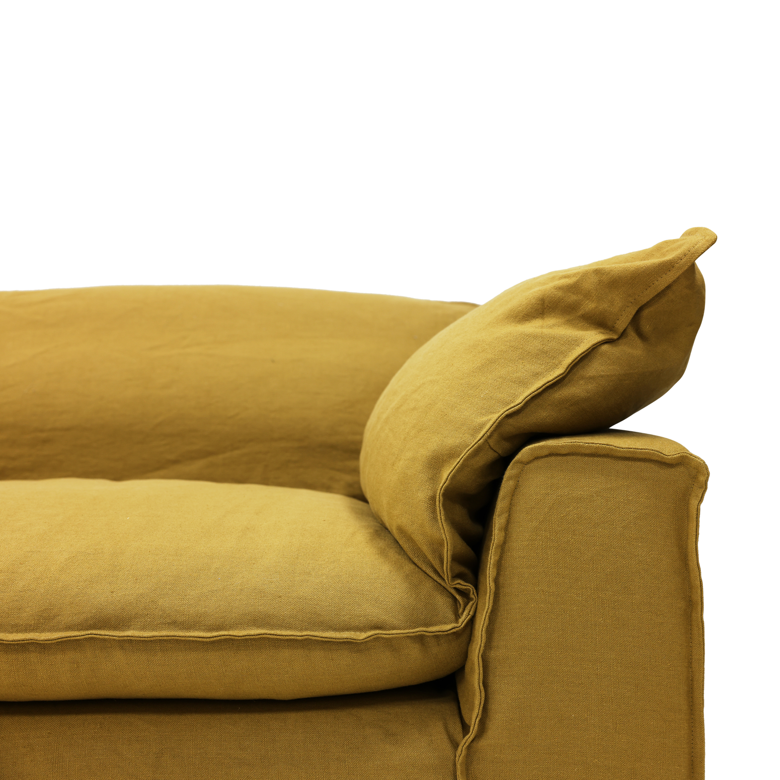 Sofa Nomad Couch fireseter (305 cm) fra HKliving. Tekstil: Linen - Burnt Ochre 