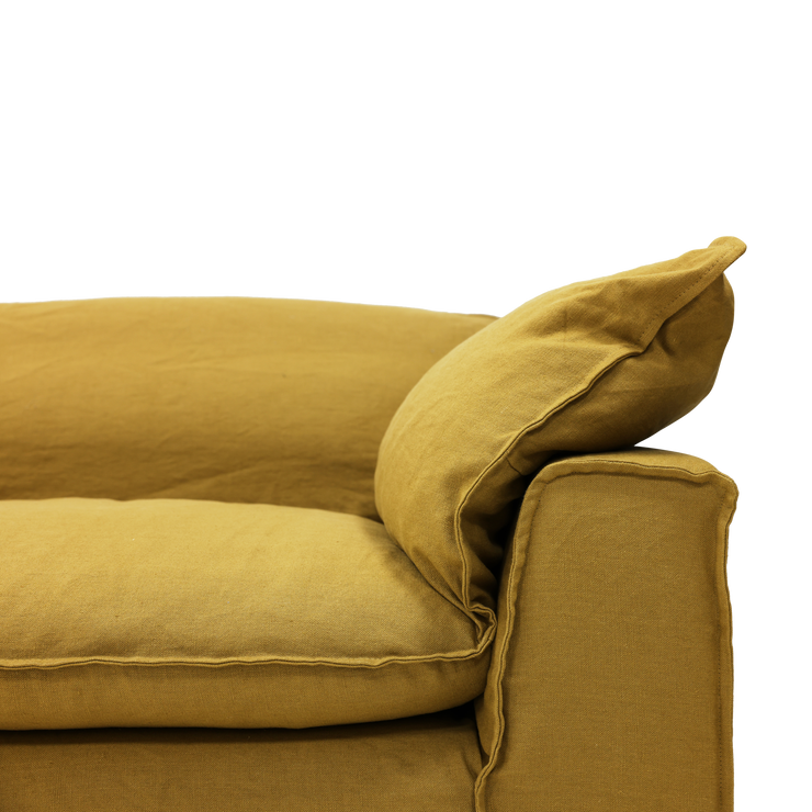 Sofa Nomad Couch fireseter (305 cm) fra HKliving. Tekstil: Linen - Burnt Ochre 