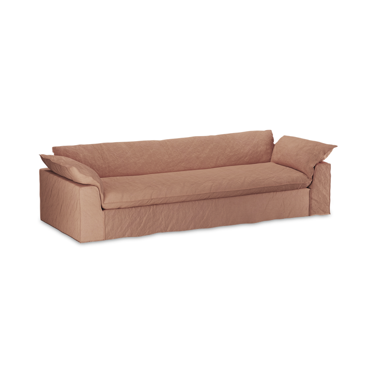 Sofa Nomad Couch fireseter (305 cm) fra HKliving. Tekstil: Linen - Dusty Rose