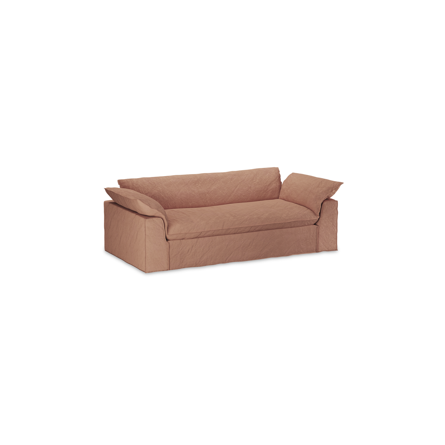 Sofa Nomad Couch treseter (244 cm) fra HKliving. Tekstil: Linen - Dusty Rose