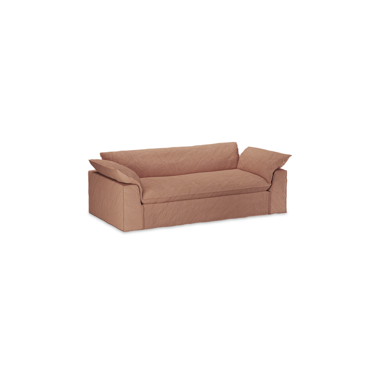 Sofa Nomad Couch treseter (244 cm) fra HKliving. Tekstil: Linen - Dusty Rose
