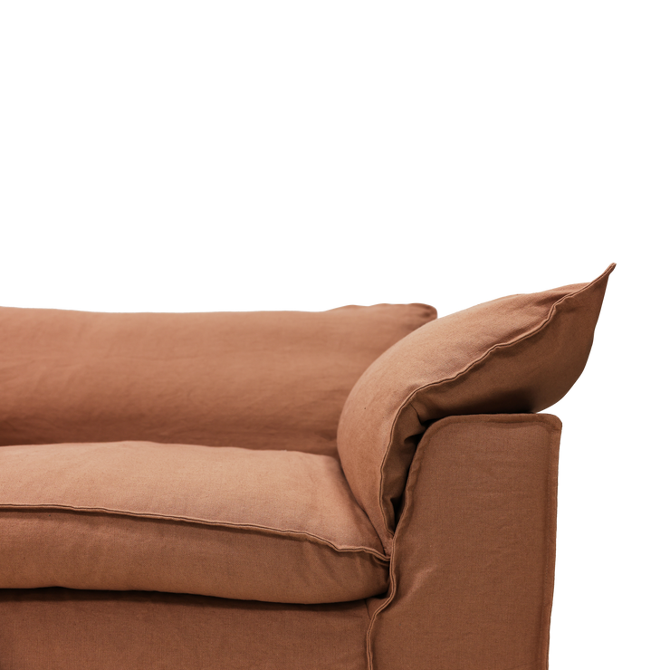 Sofa Nomad Couch fireseter (305 cm) fra HKliving. Tekstil: Linen - Dusty Rose