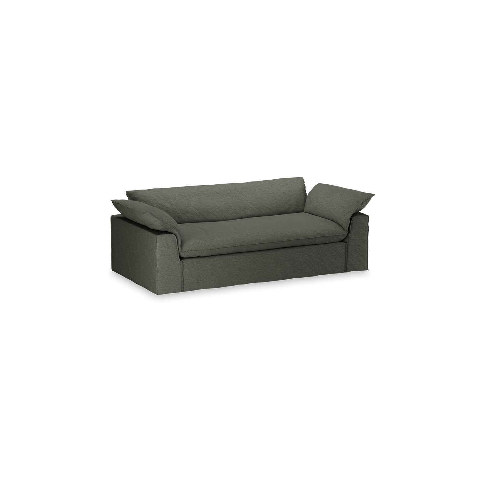 Sofa Nomad Couch treseter (244 cm) fra HKliving. Tekstil: Wander - Army Green