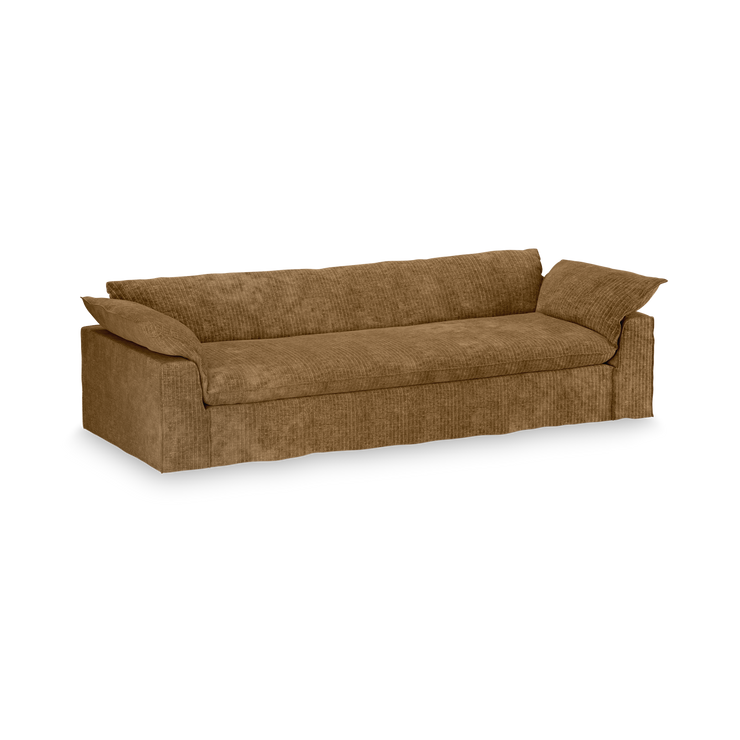 Sofa Nomad Couch fireseter (305 cm) fra HKliving. Tekstil: Corduroy Velvet - Aged Gold