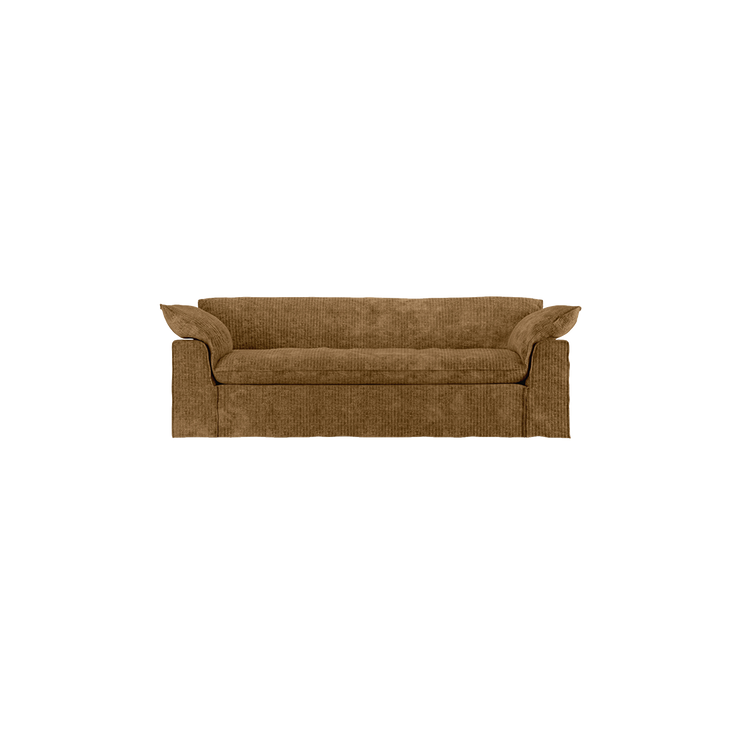 Sofa Nomad Couch treseter (244 cm) fra HKliving. Tekstil: Corduroy Velvet - Aged Gold