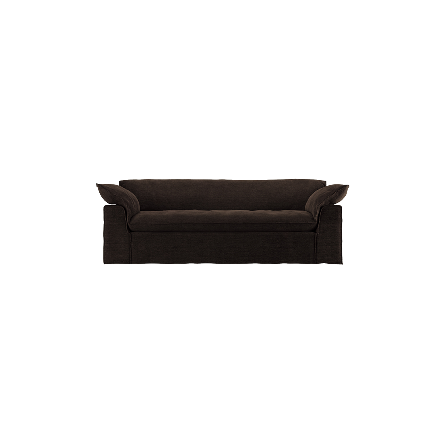 Sofa Nomad Couch treseter (244 cm) fra HKliving. Tekstil: Royal Velvet - Espresso
