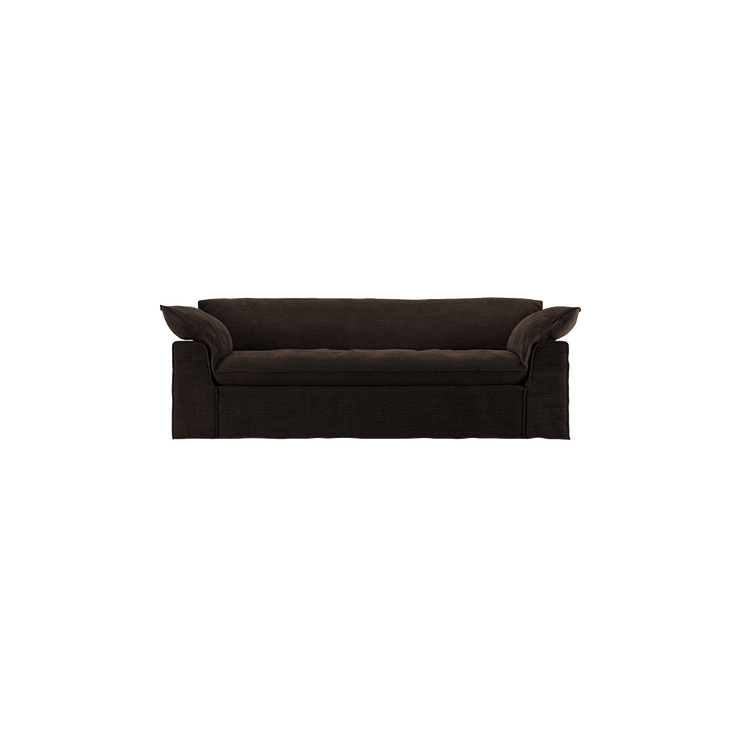 Sofa Nomad Couch treseter (244 cm) fra HKliving. Tekstil: Royal Velvet - Espresso