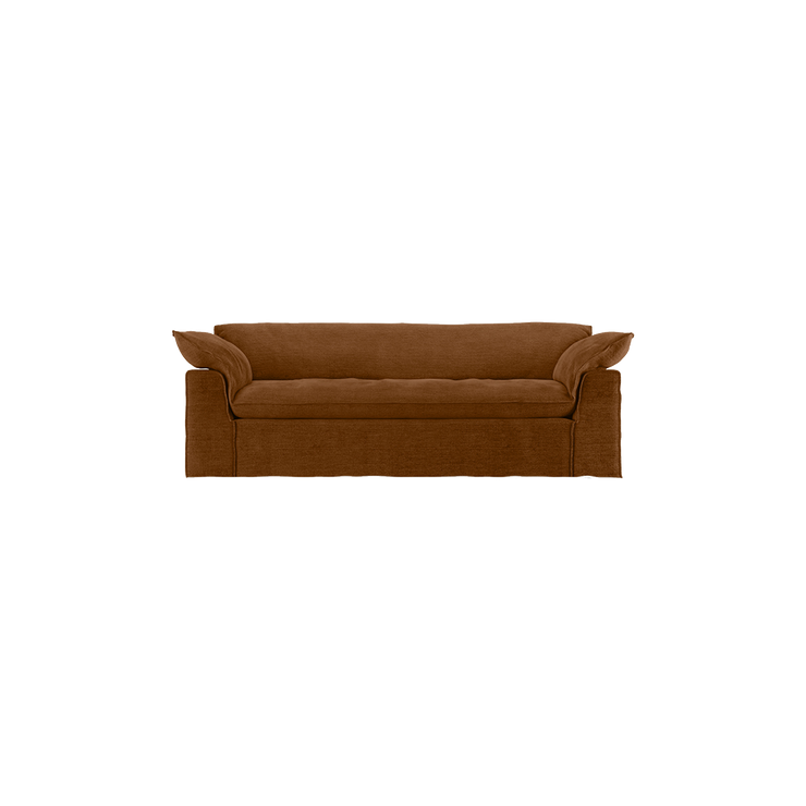 Sofa Nomad Couch treseter (244 cm) fra HKliving. Tekstil: Royal Velvet - Caramel