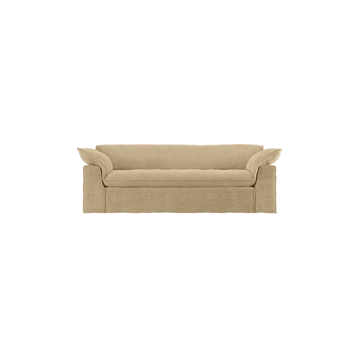 Sofa Nomad Couch treseter (244 cm) fra HKliving. Tekstil: Royal Velvet - Cream