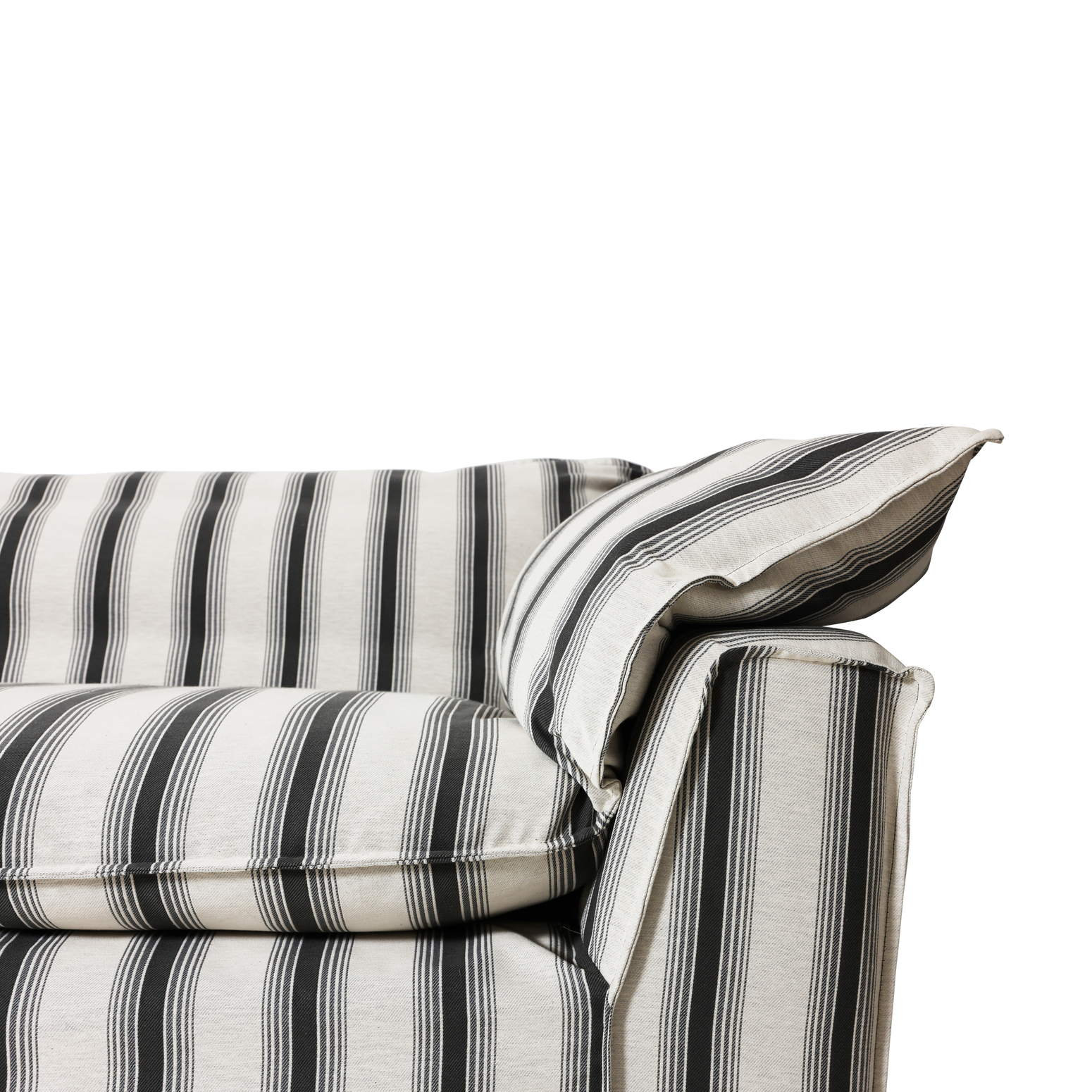 Sofa Nomad Couch fireseter (305 cm) fra HKliving. Tekstil: Rocco Chalkstripe