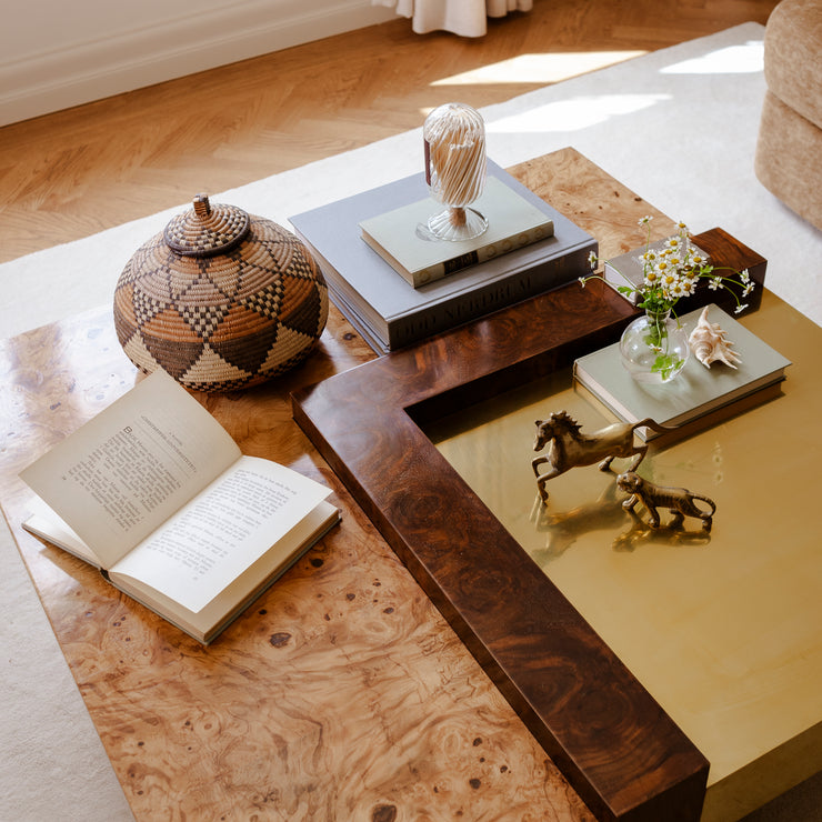 Kvadratisk sofabord Cresta Lounge Table i burl / rotfiner fra OsloDeco