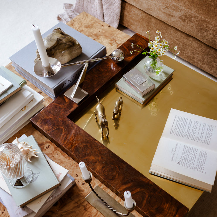 Kvadratisk sofabord Cresta Lounge Table i burl / rotfiner fra OsloDeco