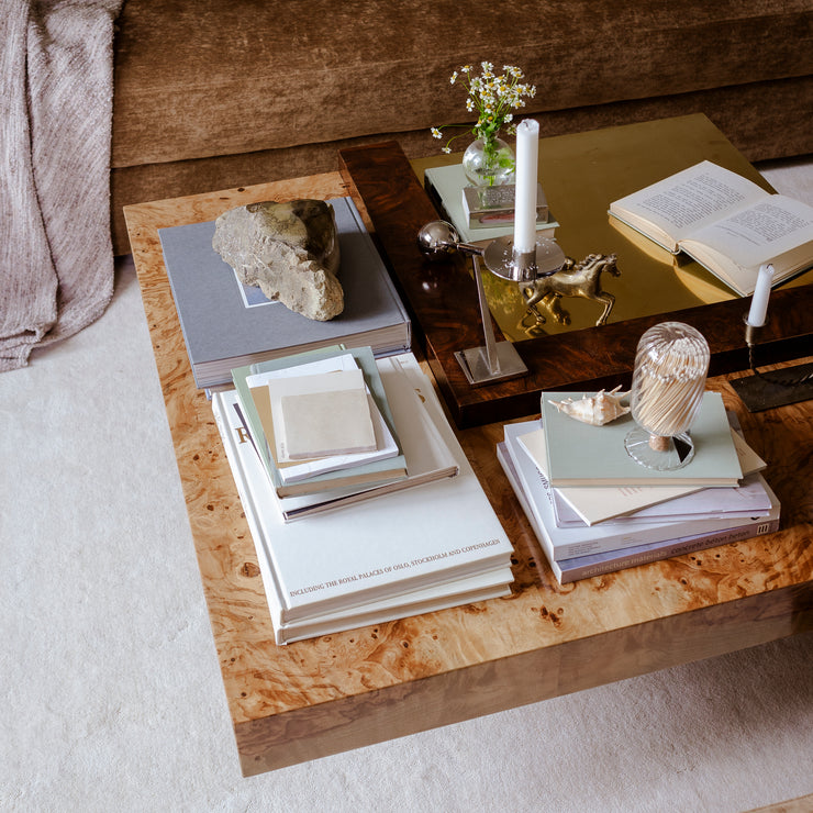 Kvadratisk sofabord Cresta Lounge Table i burl / rotfiner fra OsloDeco