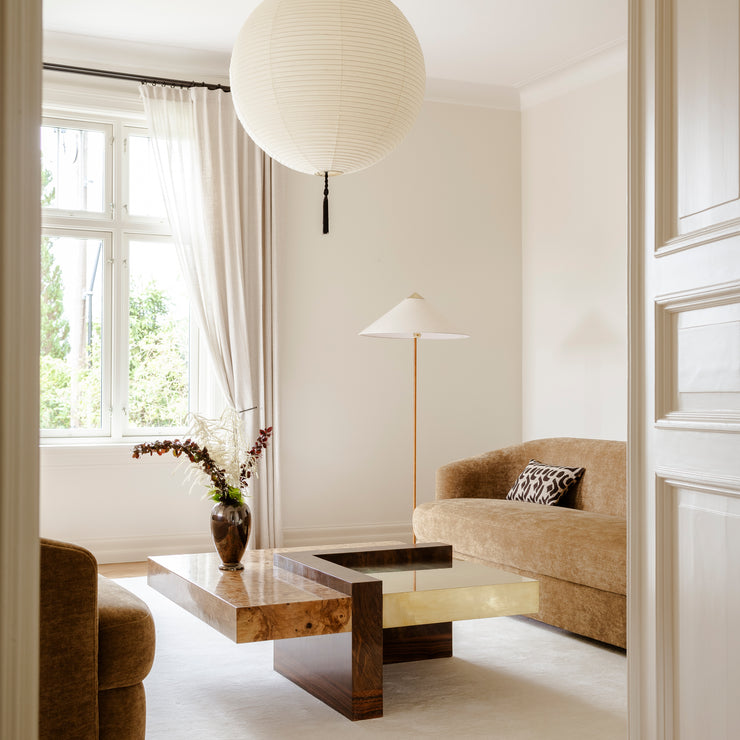 Kvadratisk sofabord Cresta Lounge Table i burl / rotfiner fra OsloDeco