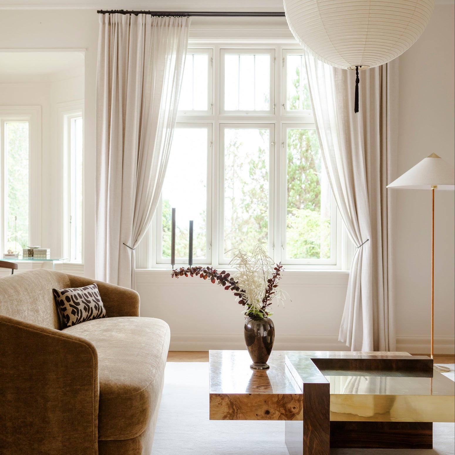 Gardinen tynn lin Elegant fra OsloDeco, i stue, i fargen Sand 07