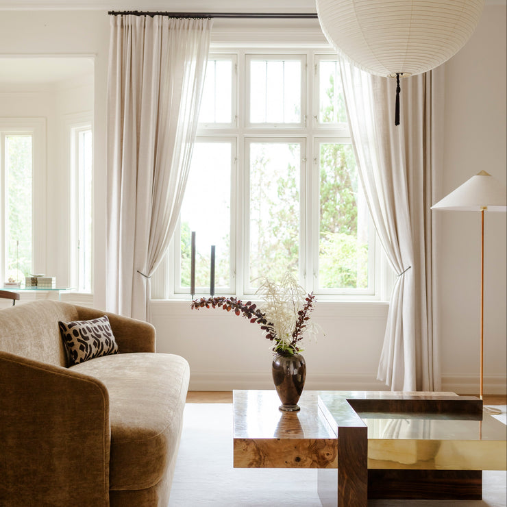 Gardinen tynn lin Elegant fra OsloDeco, i stue, i fargen Sand 07