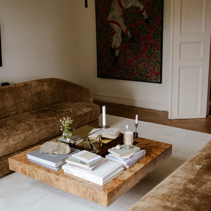 Kvadratisk sofabord Cresta Lounge Table i burl / rotfiner fra OsloDeco