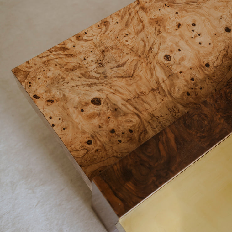 Kvadratisk sofabord Cresta Lounge Table i burl / rotfiner fra OsloDeco