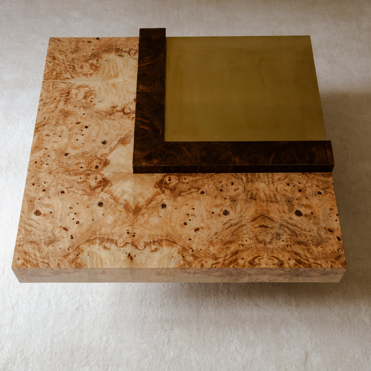 Kvadratisk sofabord Cresta Lounge Table i burl / rotfiner fra OsloDeco