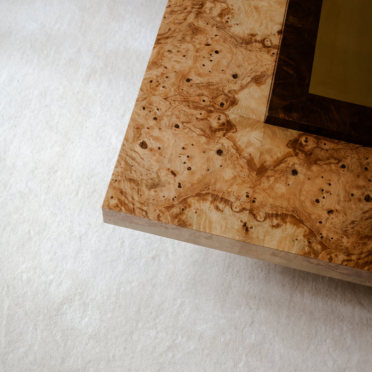 Kvadratisk sofabord Cresta Lounge Table i burl / rotfiner fra OsloDeco