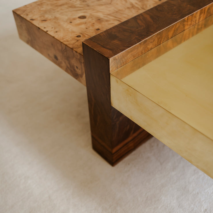 Kvadratisk sofabord Cresta Lounge Table i burl / rotfiner fra OsloDeco