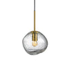 Taklampen Crystal Stone Soda i størrelse 250 mm med messingoppheng.