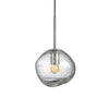 Taklampen Crystal Stone Soda i størrelse 250 mm med stålfarget oppheng.