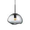 Taklampen Crystal Stone Soda i størrelse 300 mm med svart oppheng.