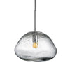 Taklampen Crystal Stone Soda i størrelse 350 mm med stålfarget oppheng.