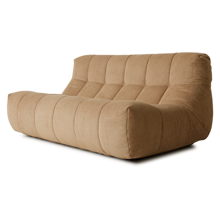 Lav loungesofa Lazy Lounge Bench fra HK Living i tekstilet Corduroy Rib Brown.