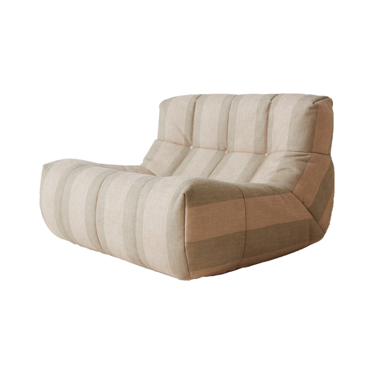 Lenestolen Lazy Lounge Chair fra HK Living i det stripete tekstilet Lodge