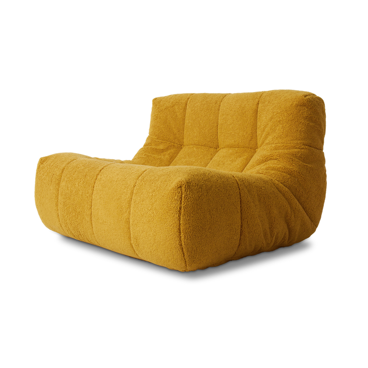 Lenestolen Lazy Lounge Chair fra HK Living i tekstilet Fluffy Ochre