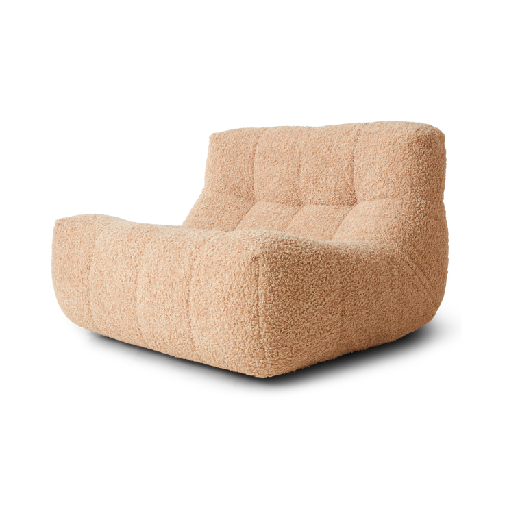 Lenestolen Lazy Lounge Chair fra HK Living i tekstilet Frizz Beige