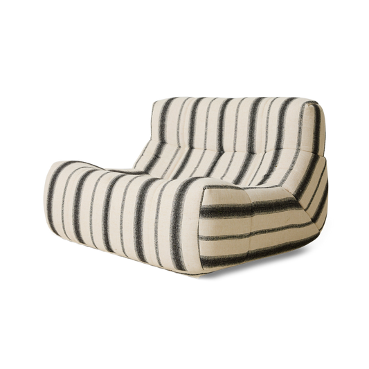 Lenestolen Lazy Lounge Chair fra HK Living i tekstilet Outdoor Chalkstripe