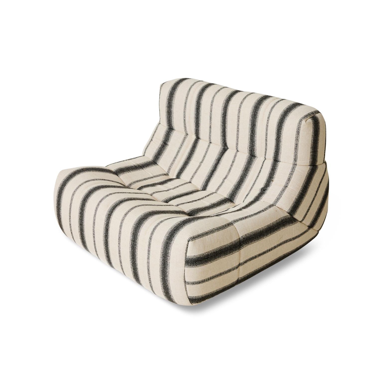 Lenestolen Lazy Lounge Chair fra HK Living i tekstilet Outdoor Chalkstripe