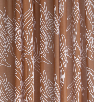 Brodert gardin Embroidered Voile Hotel i fargen Terracotta