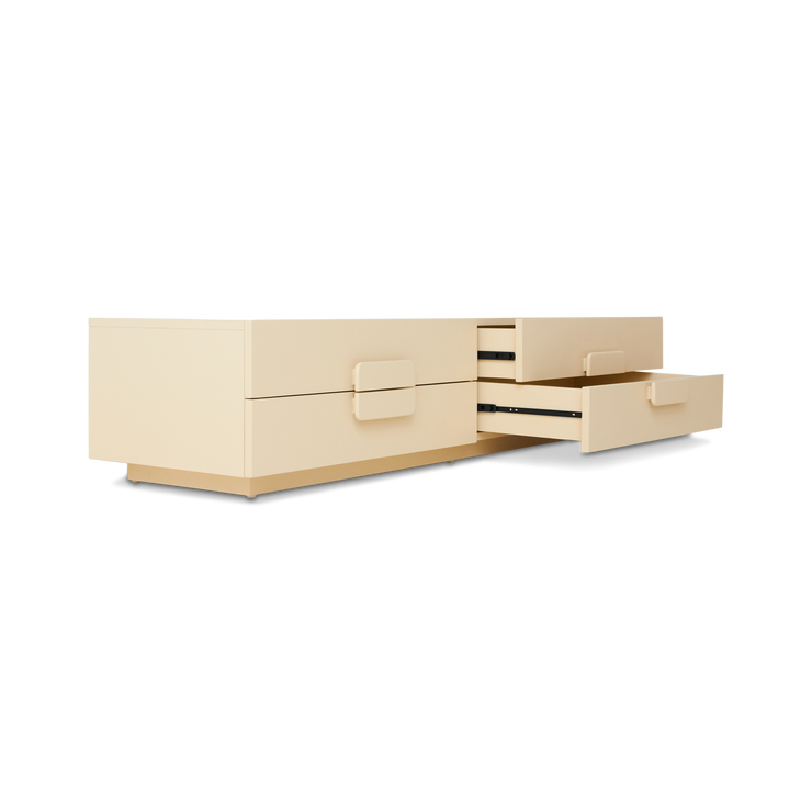 Kremfarget kommode Spacious Lowboard fra Hk Living med fire skuffer