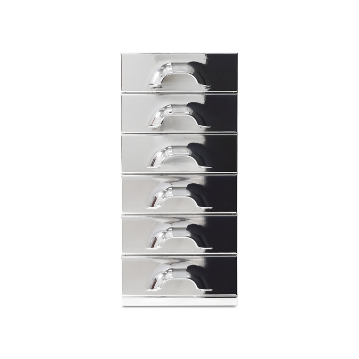 Skuffeseksjonen Chest fra HK Living i fargen Chrome med seks skuffer.