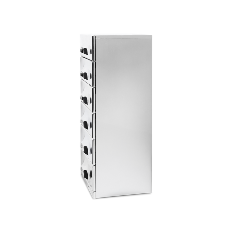 Skuffeseksjonen Chest fra HK Living i fargen Chrome med seks skuffer.