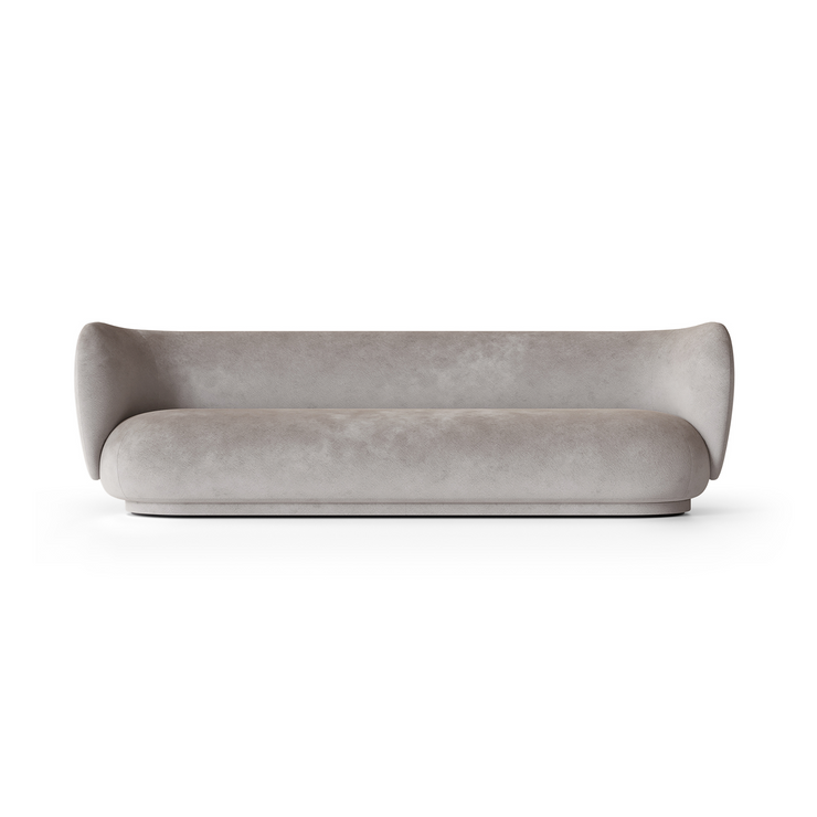 Sofa Rico 4 seter fra Ferm Living i tekstilet  Faded Velvet i fargen Concrete