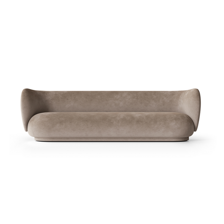 Sofa Rico 4 seter fra Ferm Living i tekstilet  Faded Velvet i fargen Beige