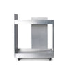 Vi liker godt det arkitektoniske, rene uttrykket til trallen Lager Trolley i aluminium fra Ferm Living.