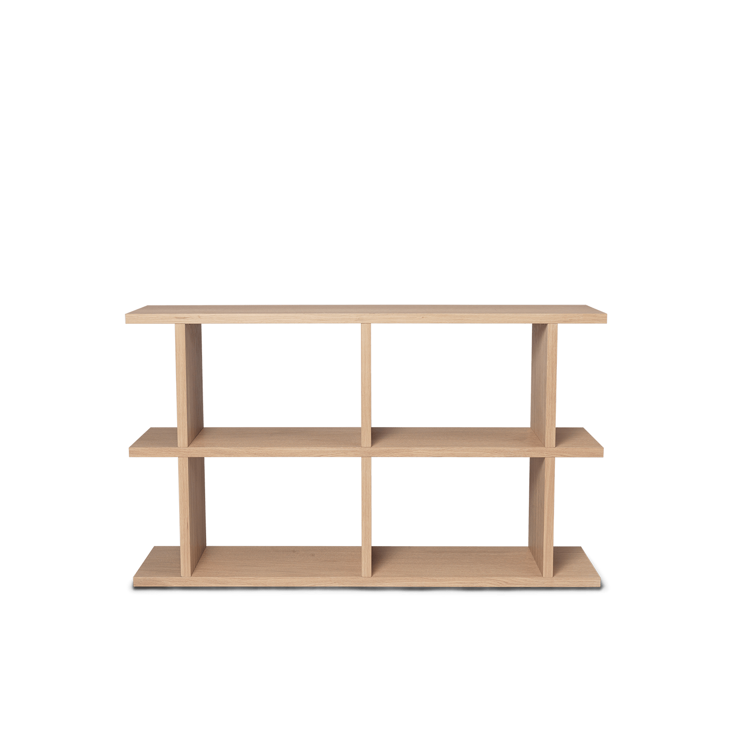 Bokhylle Kona Bookcase fra Ferm Living i naturfarget eikefiner, med 2x2 hyller