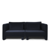 Sofa Dase 2-seter fra Ferm Living i tekstilet Rich Velvet i farge Navy. Her vist med to ekstra puter, som kan bestilles separat.
