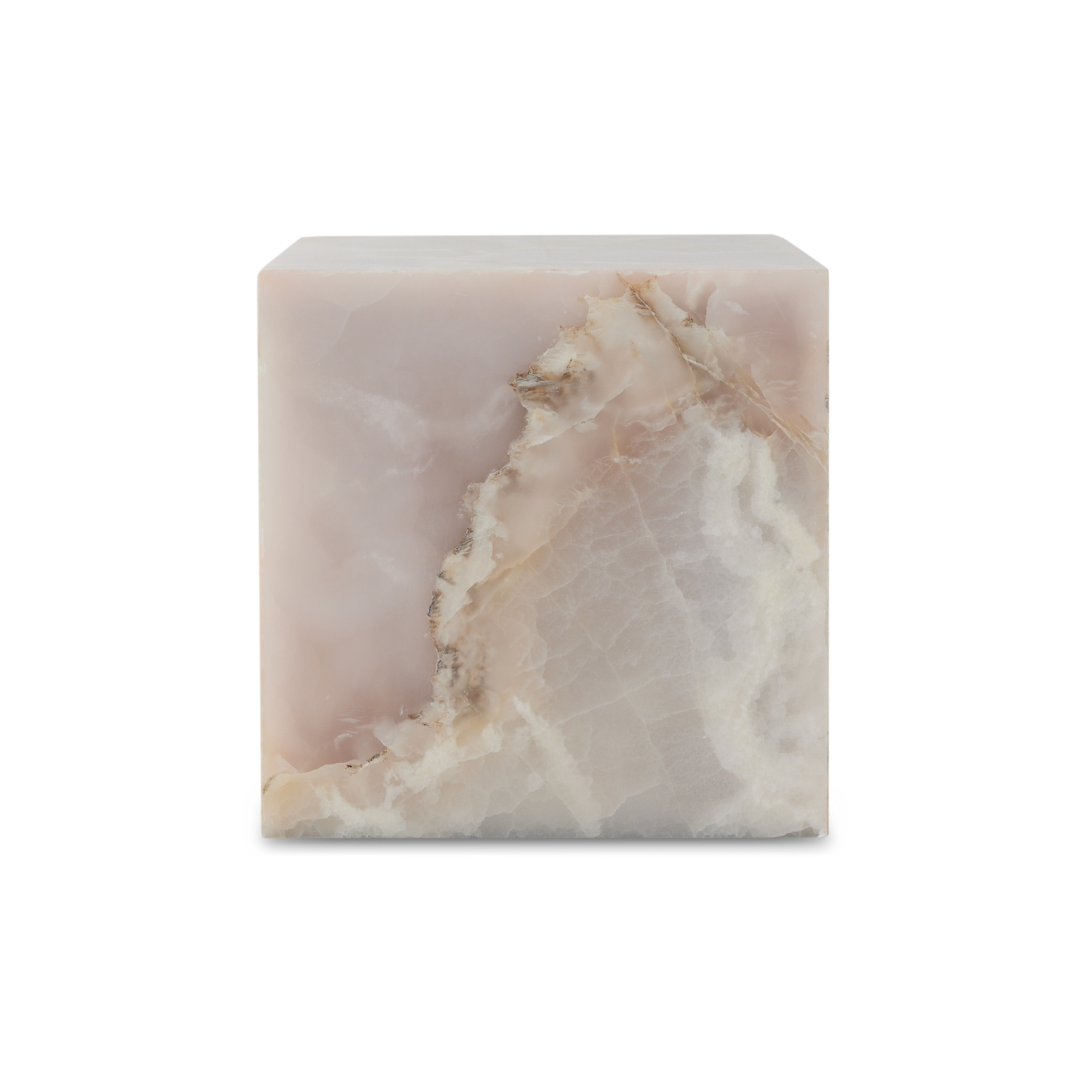 Sidebord Onyx Marble Block Table fra HK Living i lys rosa onyxmarmor.