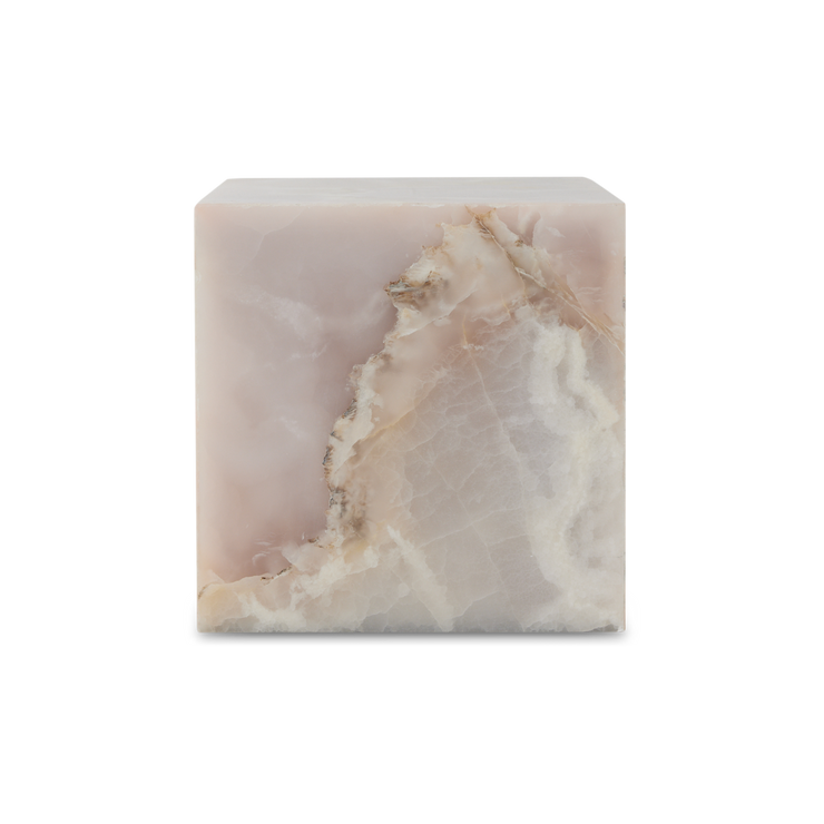 Sidebord Onyx Marble Block Table fra HK Living i lys rosa onyxmarmor.