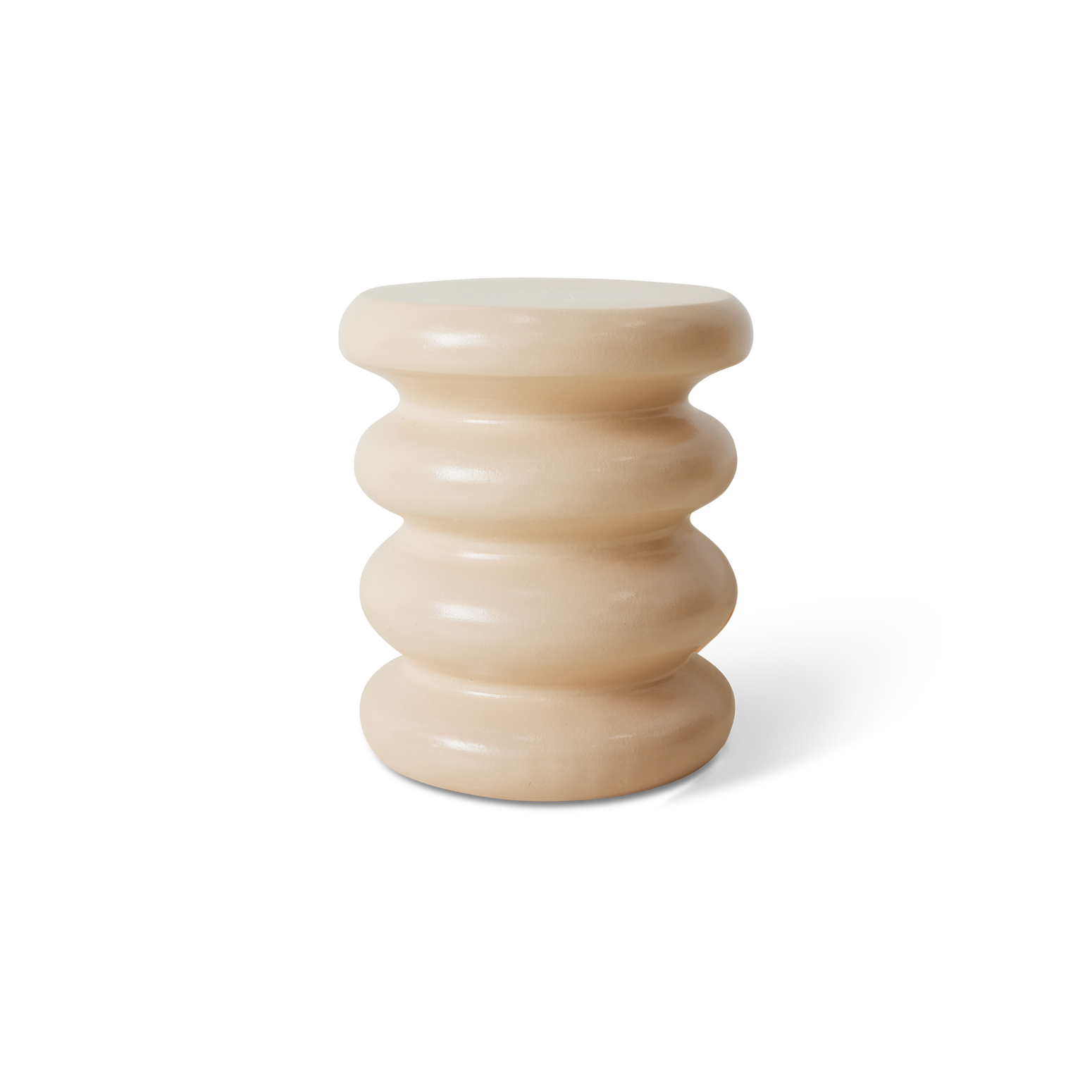 Sidebord i glasert terrakotta, Allure Side Table fra HK Living i fargen Cream