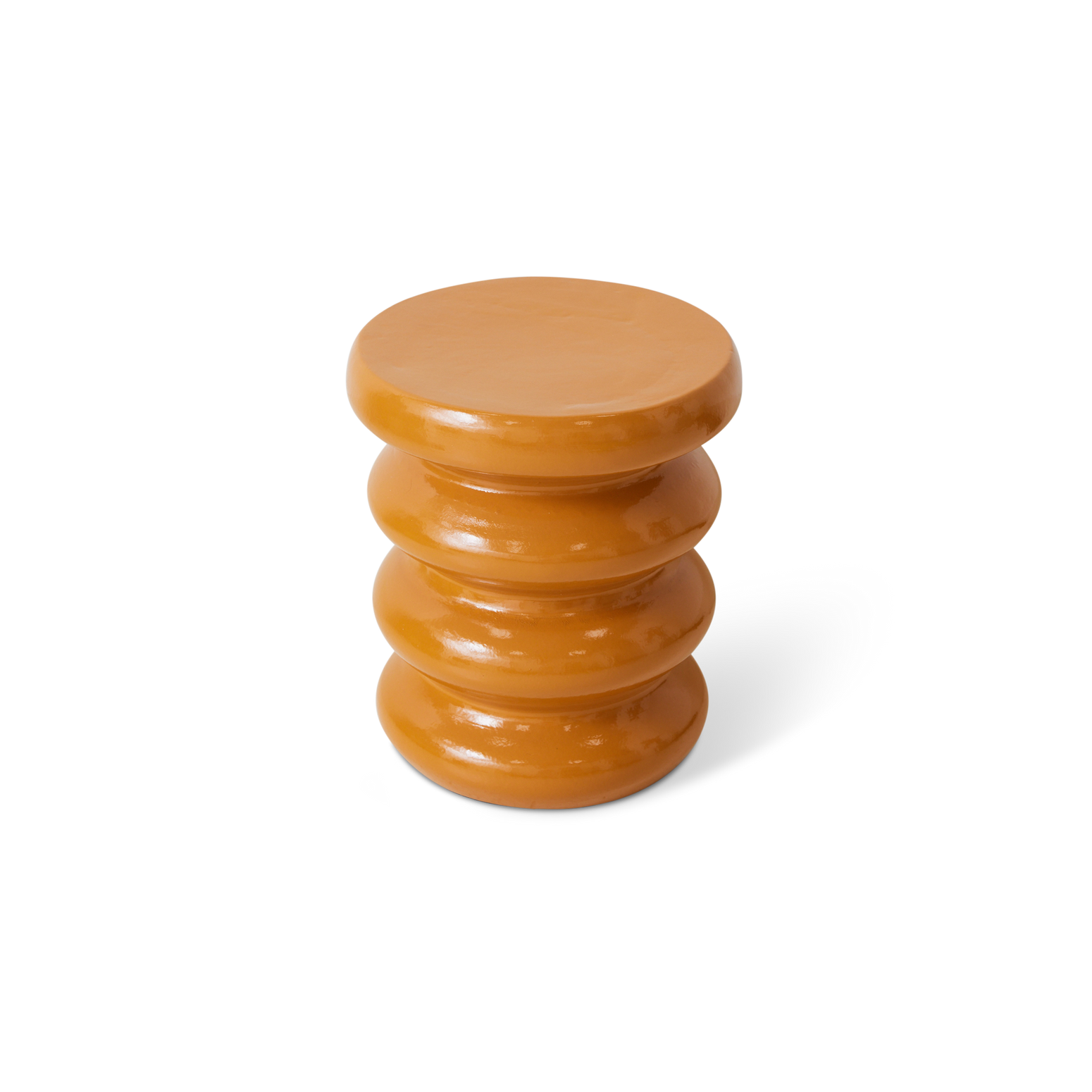 Sidebord i glasert terrakotta, Allure Side Table fra HK Living i fargen Caramel