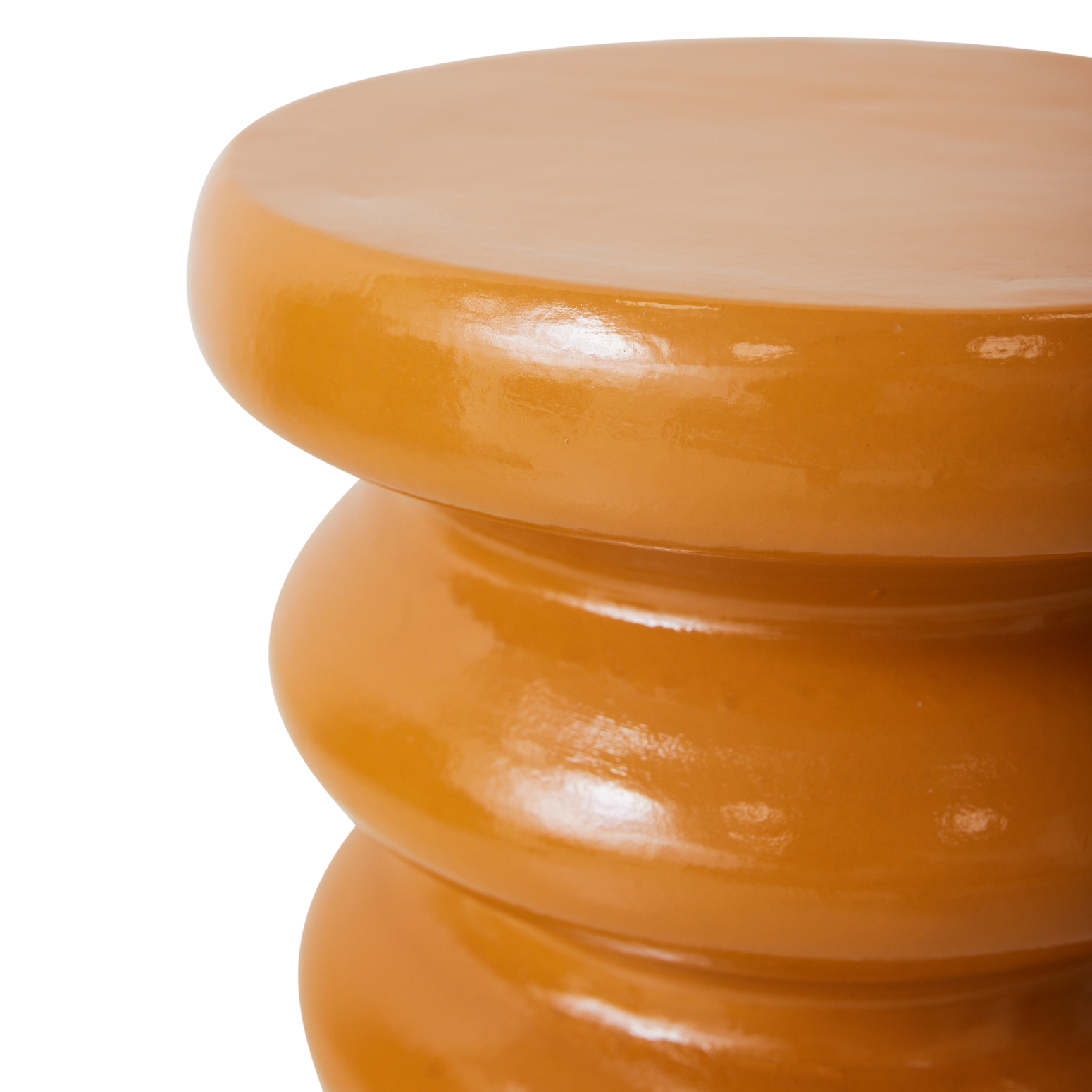 Sidebord i glasert terrakotta, Allure Side Table fra HK Living i fargen Caramel