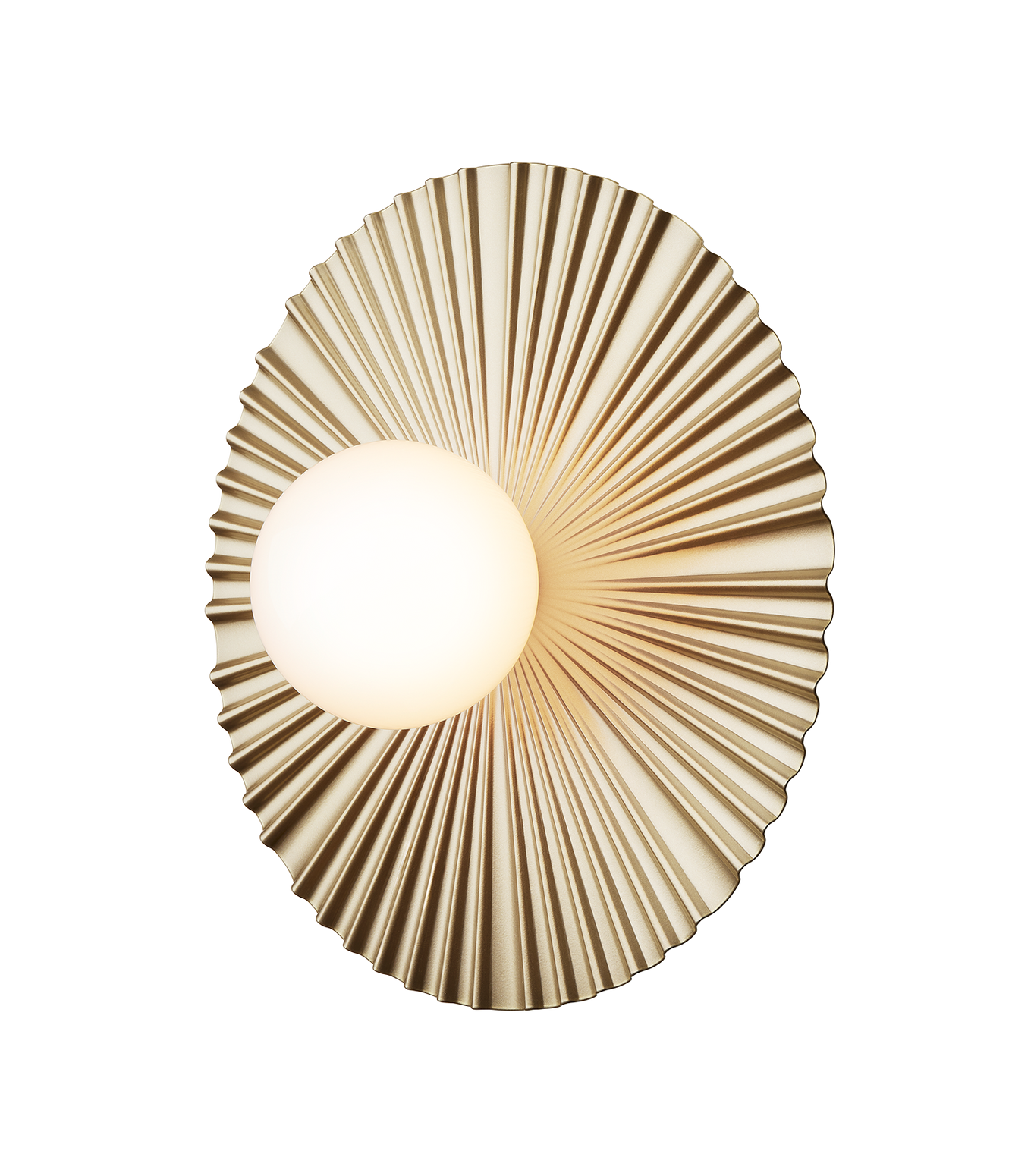 Tak- og vegglampe Liila Muuse medium fra Nuura, Nordic gold / opal.